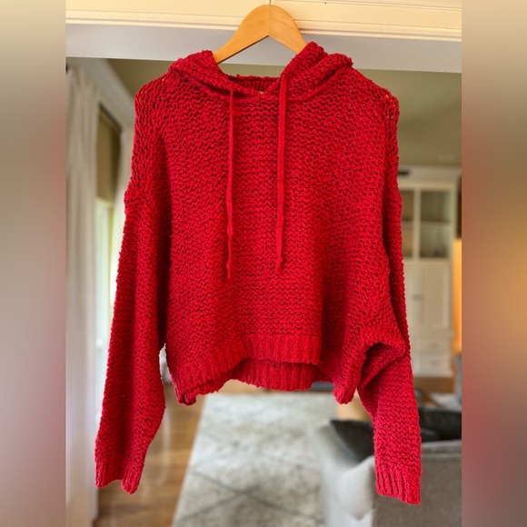 Anthropologie Pilcro Sailcloth Hooded Cropped Sweater - Picture 3 of 5